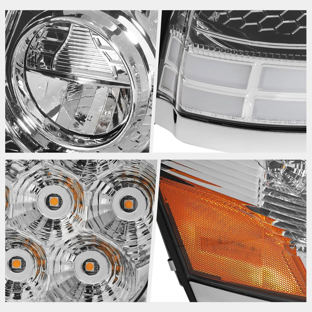 Full LED Switchback Turn Signal Headlights Chrome for Volvo VN VNL VNM VNX (2003–2017)
