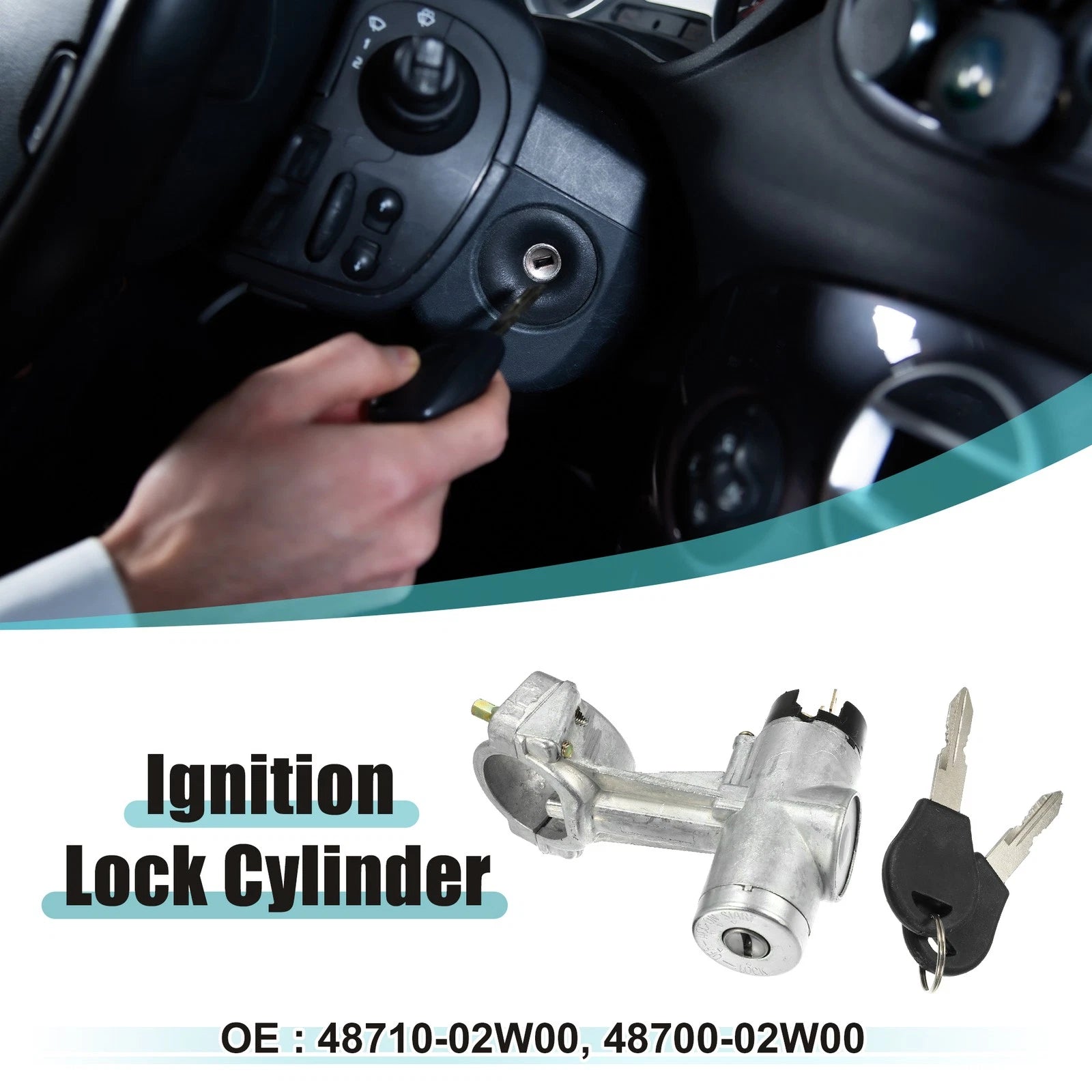 Set of 1 Ignition Switch Cylinder Lock Assembly for Nissan 720 (1980–1983) 48710-02W00