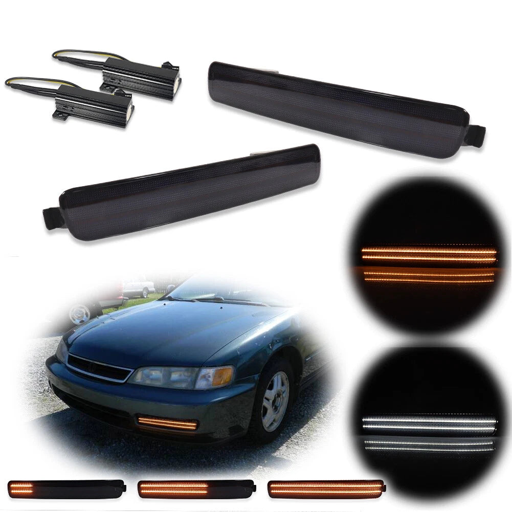 Smoked LED Front Bumper Signal Lights for Honda Accord (1996–1997)