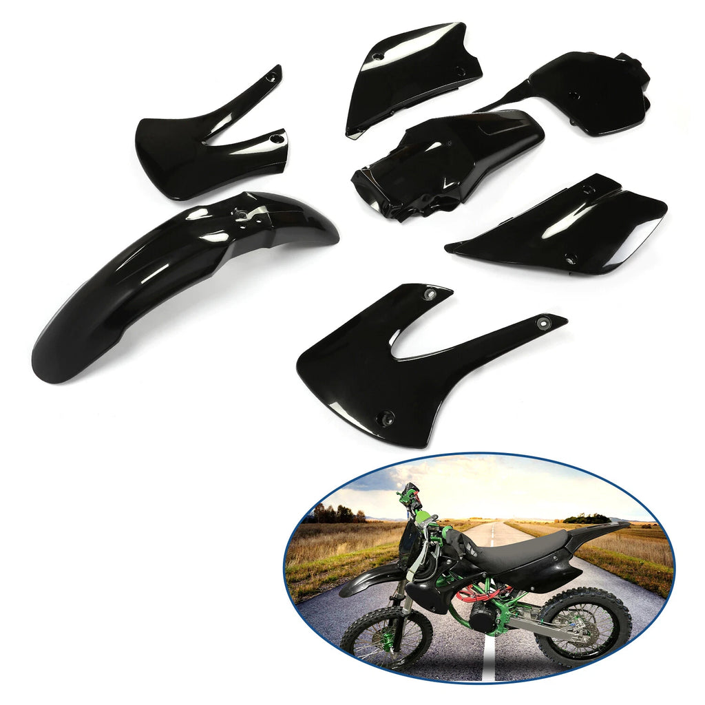 Set of 2 Restyled Plastics Kit for Kawasaki KX85 KX100 (2001–2013)