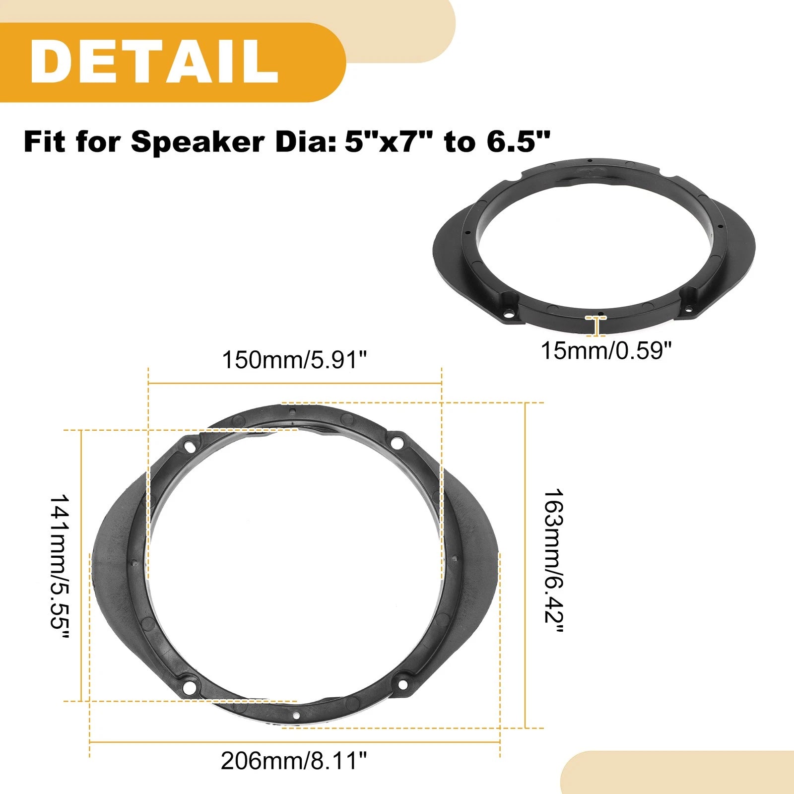 Set of 2 Speaker Spacer Rings for Mazda 8 (2011–2015)