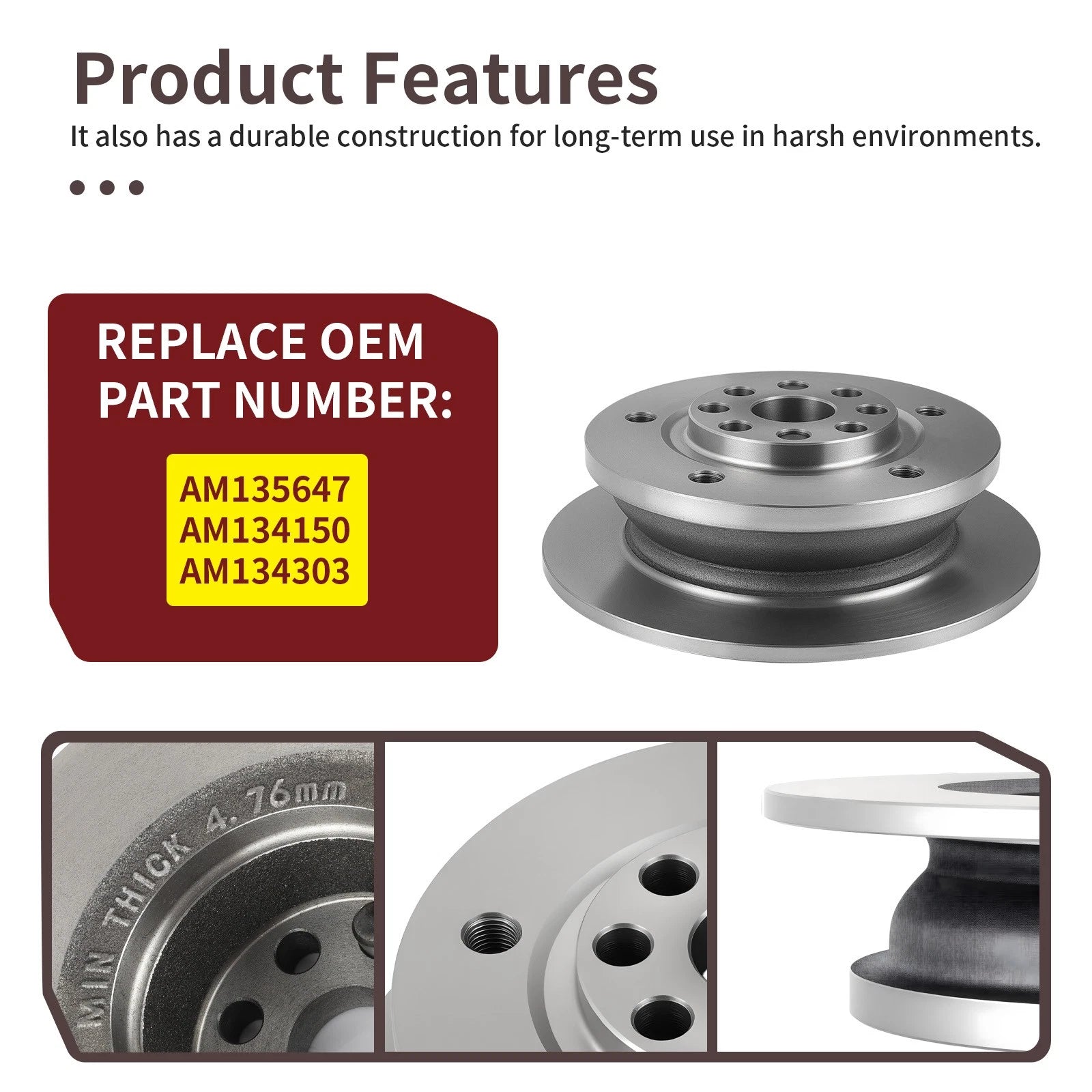 Rear Wheel Brake Disc Hub for John Deere Gator HPX TX HPX615E HPX815E (AM135647)