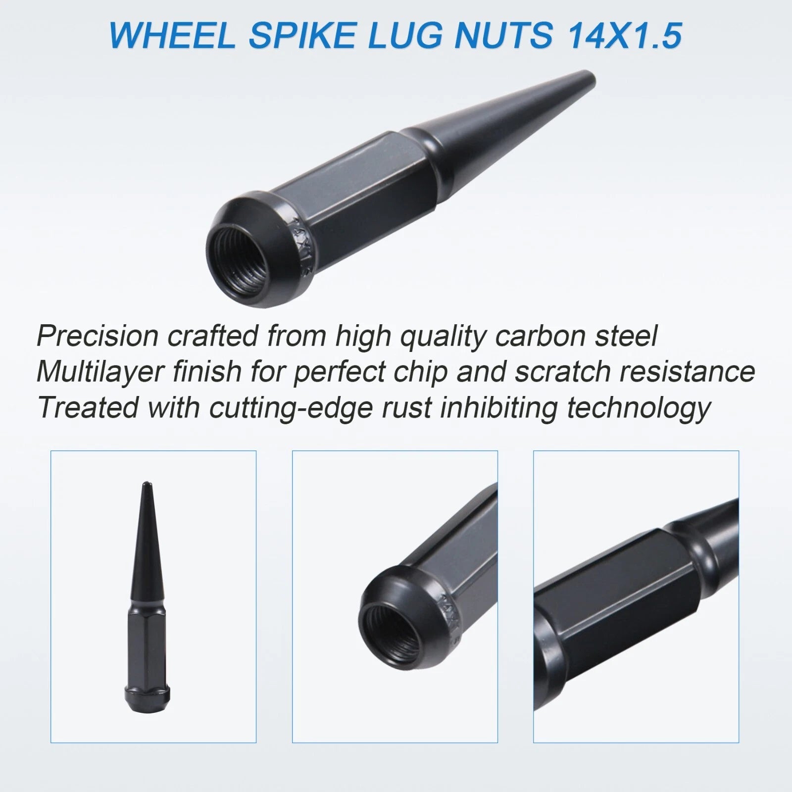 Set of 24 Black Spike Lug Nuts for Chevy Silverado Tahoe