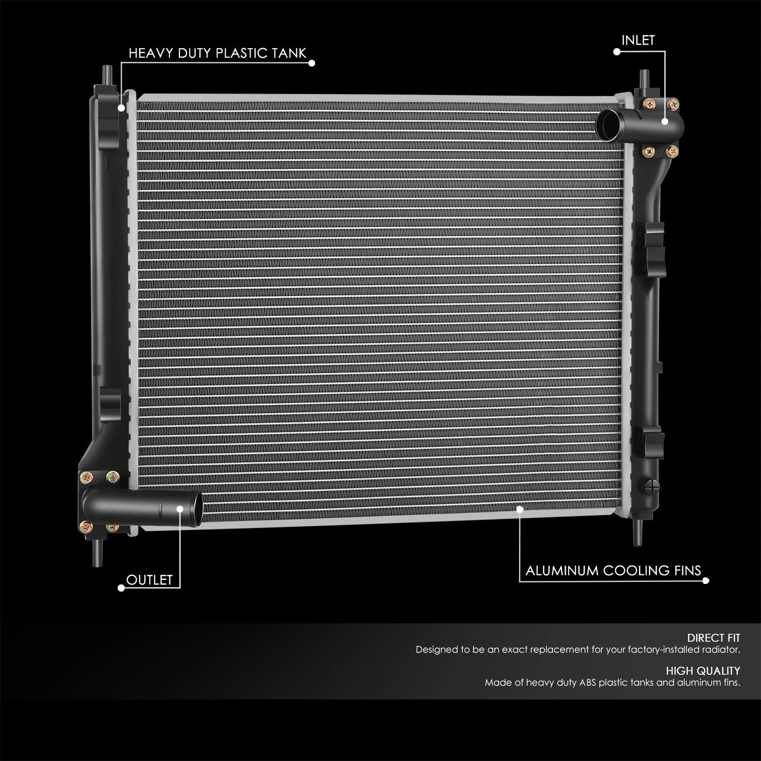 Aluminum Core Cooling Radiator for Nissan Sentra Juke (2015–2019) DPI 13661