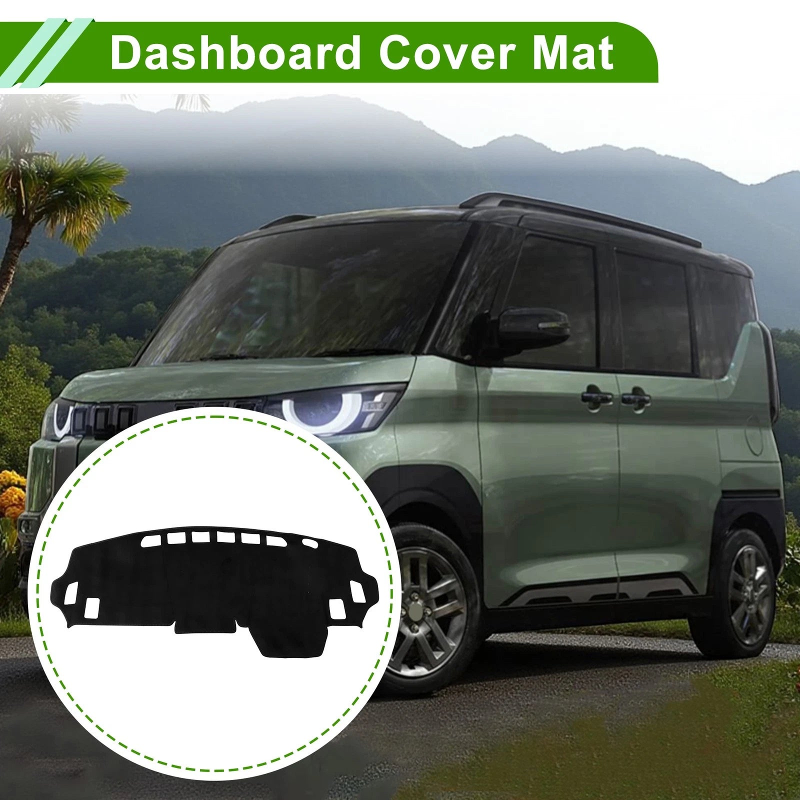 Dashboard Cover for Mitsubishi Delica Mini B34A B35A B37A B38A (1986–1994) Black Flannel