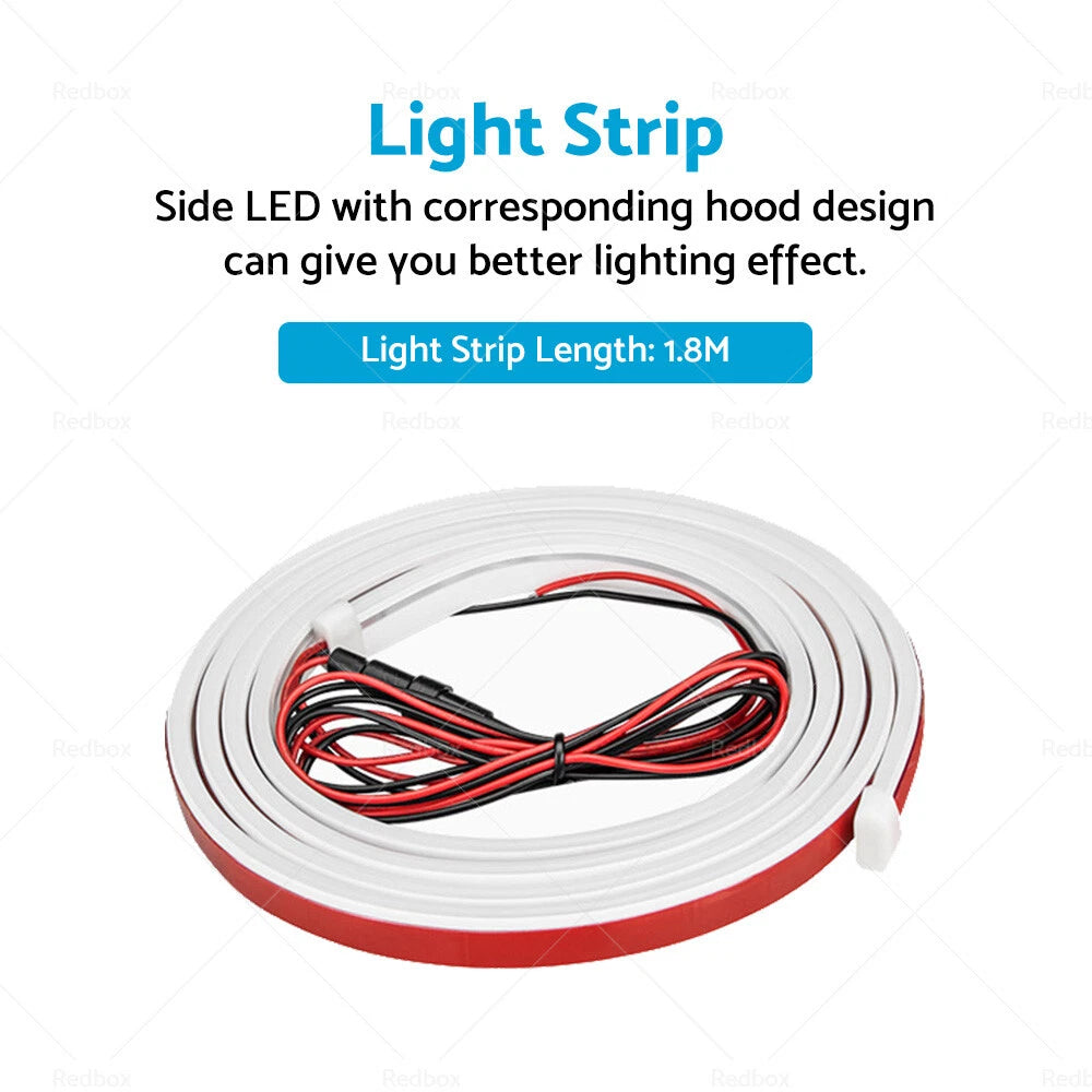 1.8M Dynamic LED DRL Car Hood Light Strip for Universal Fit