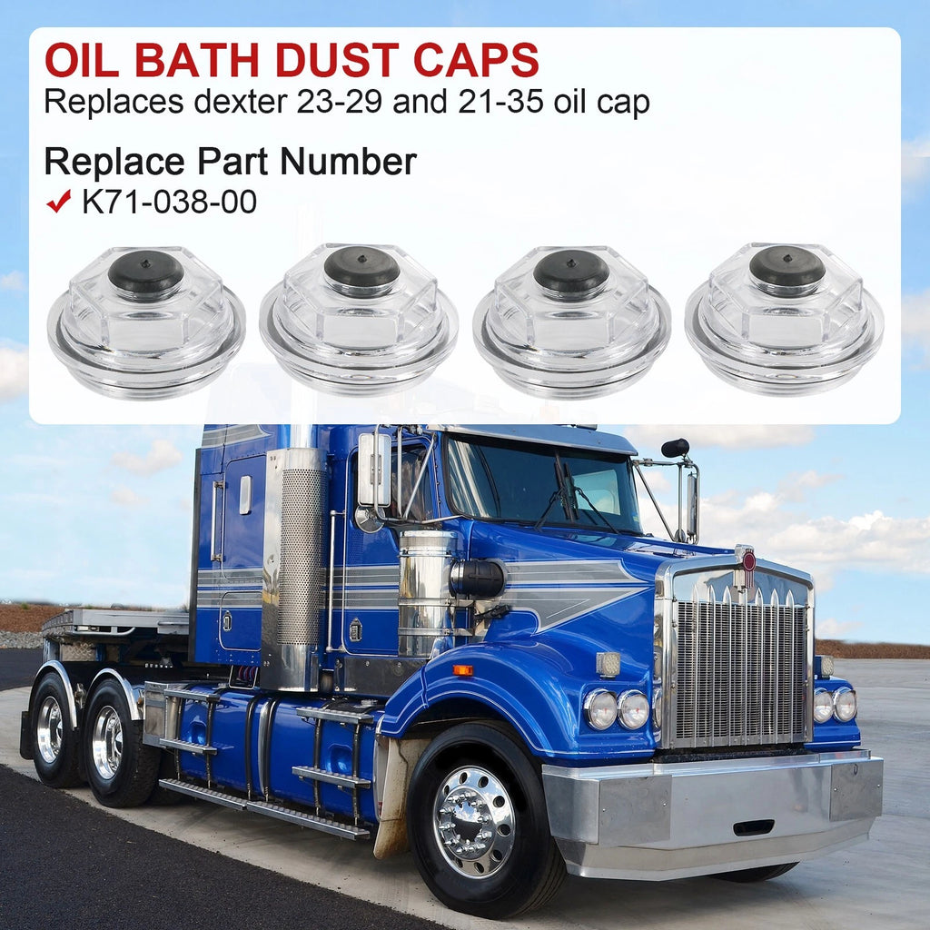 Set of 4 Oil Bath Caps for Dexter Trailer Axles (21-35 LCI 8000#)