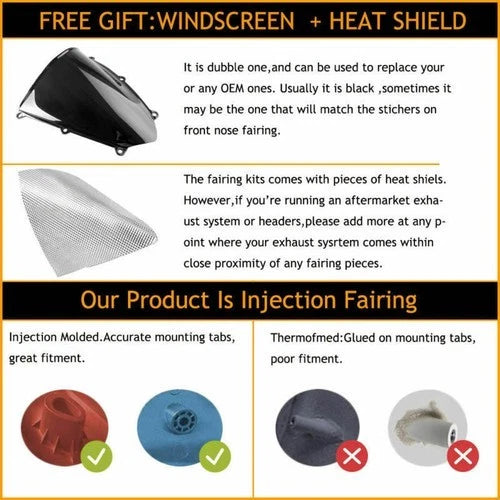 Fairing Kit for Honda CBR400R CBR500R (2024–2025) - Gloss Red ABS Injection
