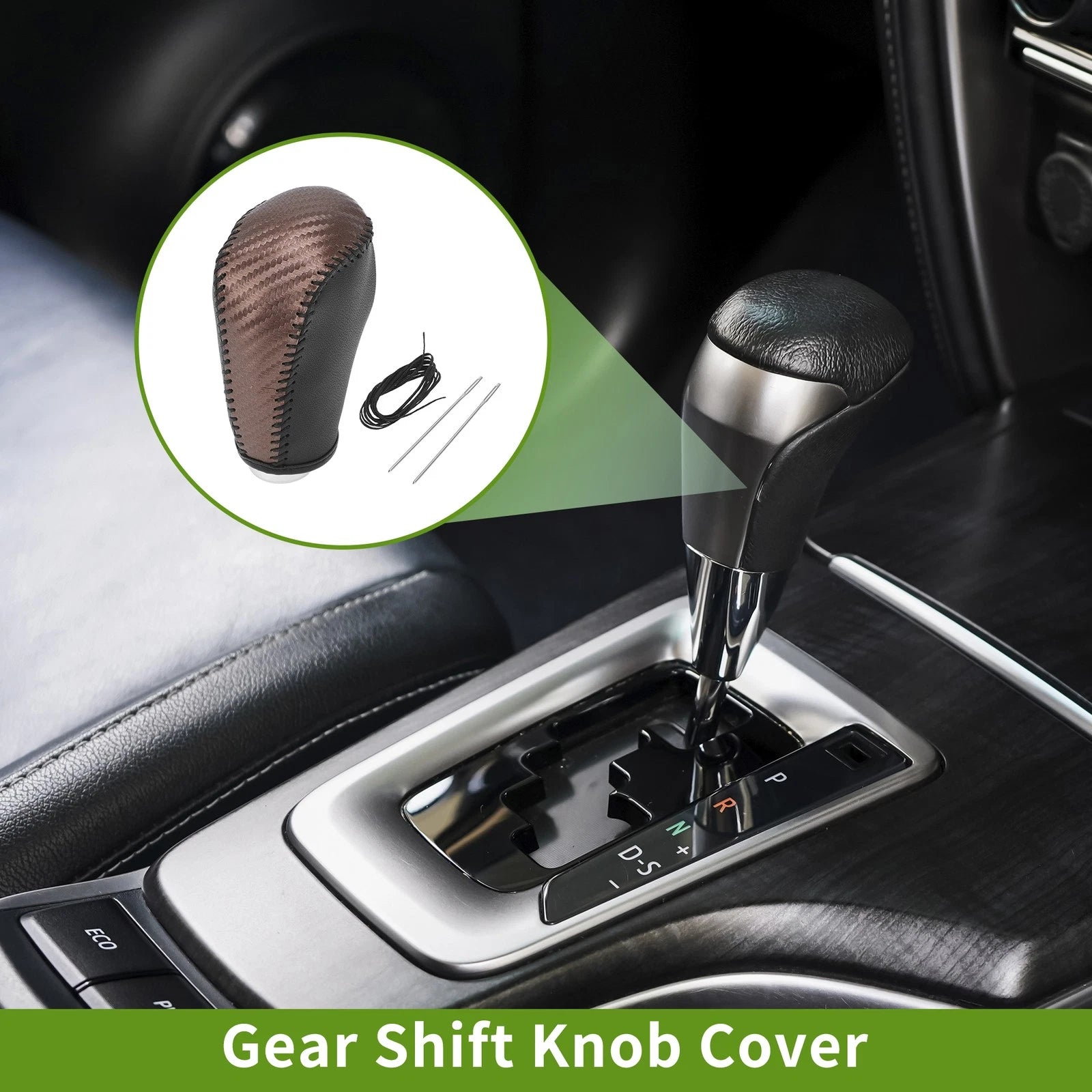 Gear Shift Knob Cover for Nissan Altima (2013–2018) Brown Carbon Fiber
