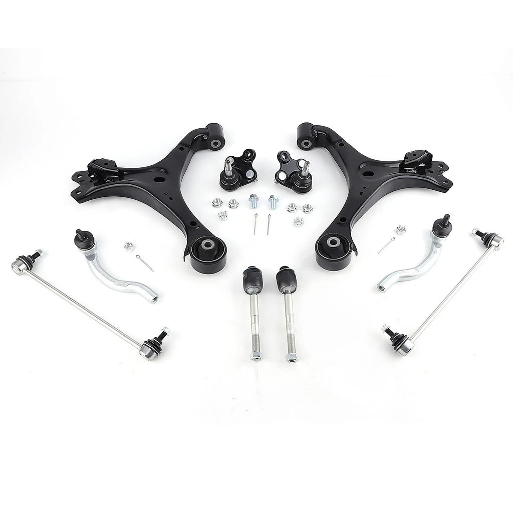 8x Front Lower Control Arms Sway Bar Tie Rods Kit for Honda Civic (2012–2015)