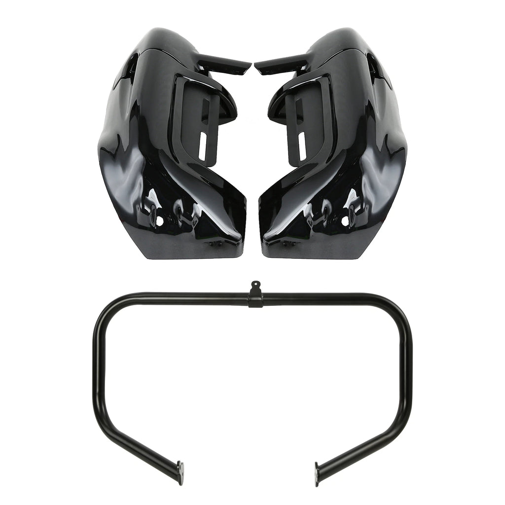 Lower Vented Leg Fairings & Engine Bar for Harley Street Road Glide (2009–2013)