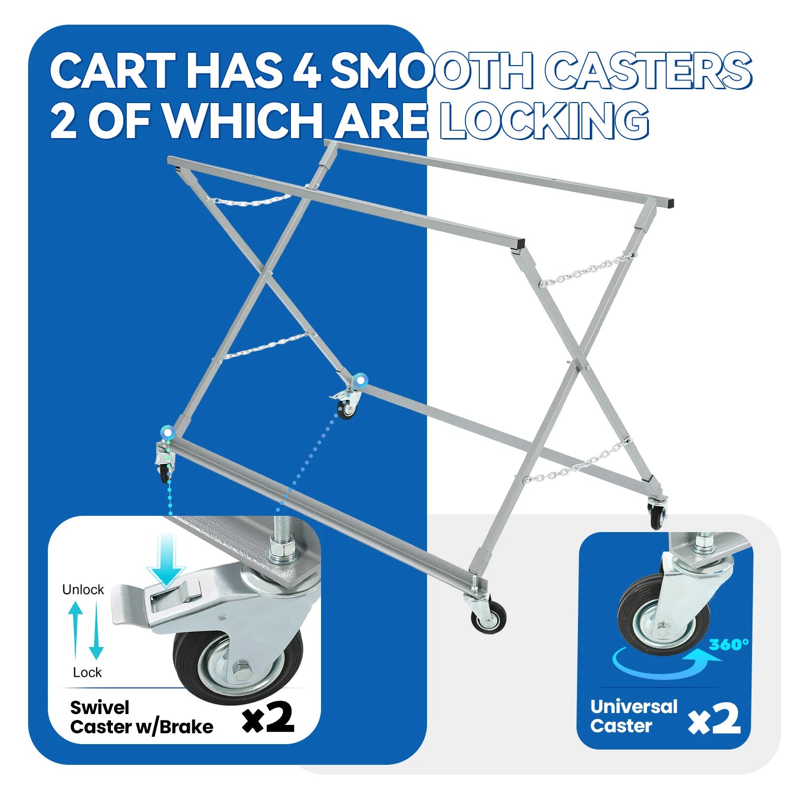 Folding Bed Roller for Pickup Truck (1000lb Capacity)