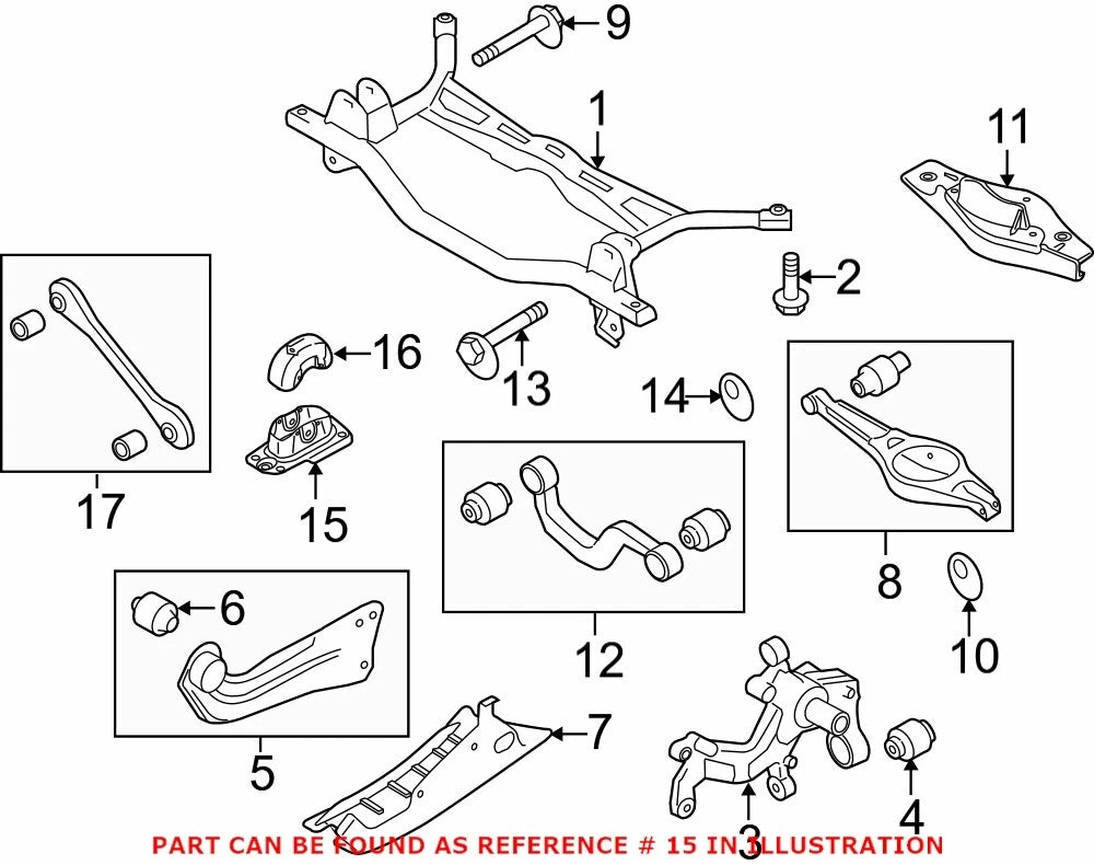 Genuine OEM Rear Right Suspension Trailing Arm Bracket 1K0505130L for VW Audi (2006–2016)