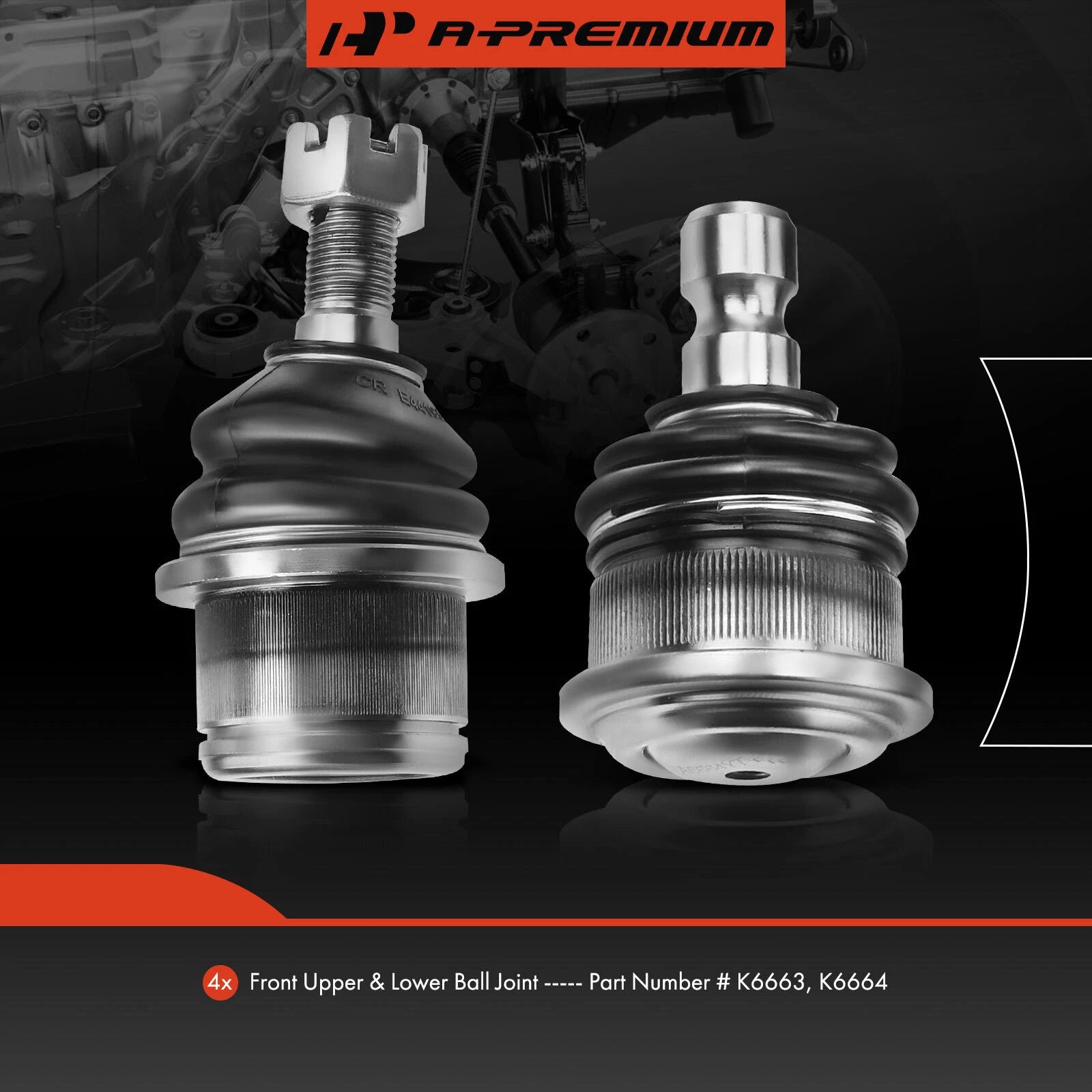 Set of 4 Front Upper & Lower Ball Joints for Chevy Trailblazer GMC Envoy (2002–2009)