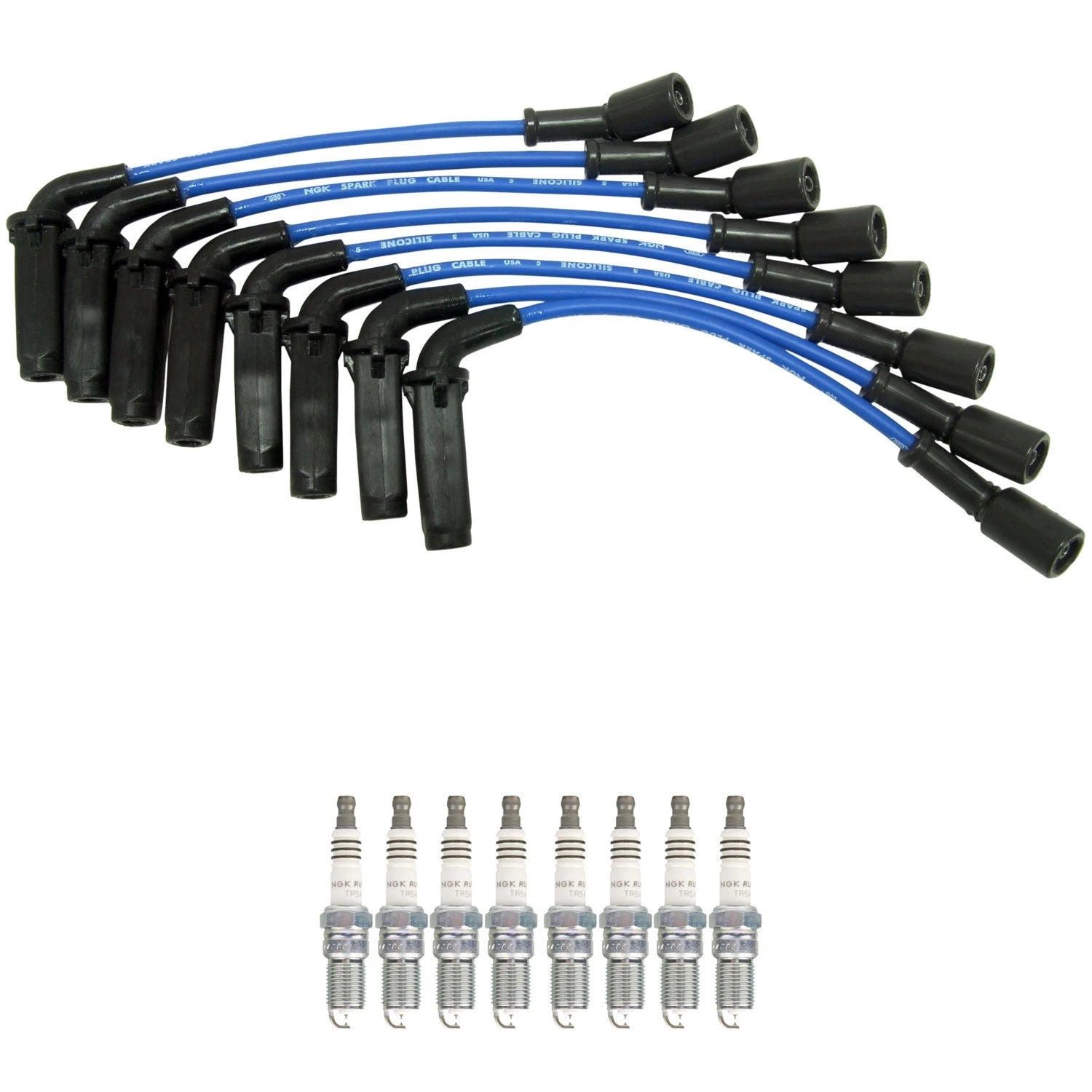 NGK Wire Set & 8 Ruthenium HX Spark Plugs for Silverado 3500 (2001–2007)