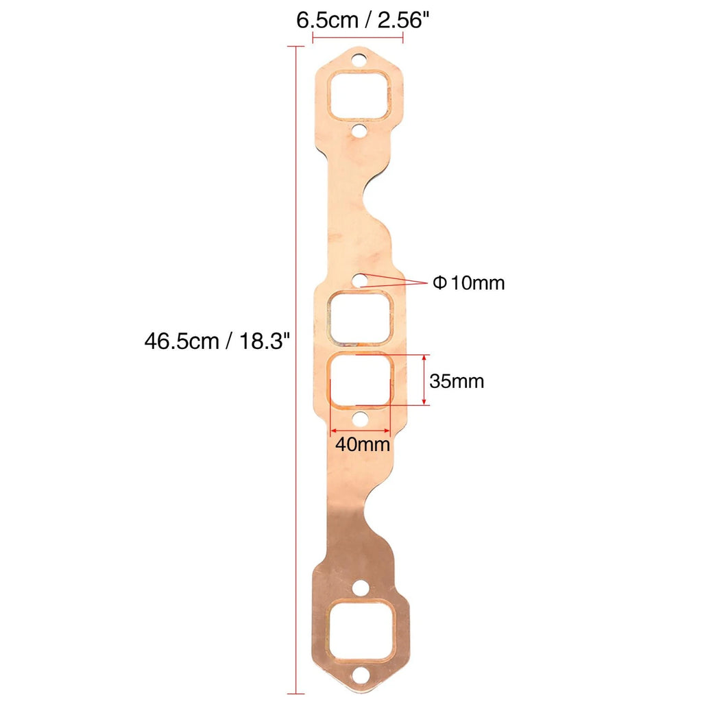 2X Exhaust Manifold Gasket for Chevy 327 305 350 383 (Square Port)
