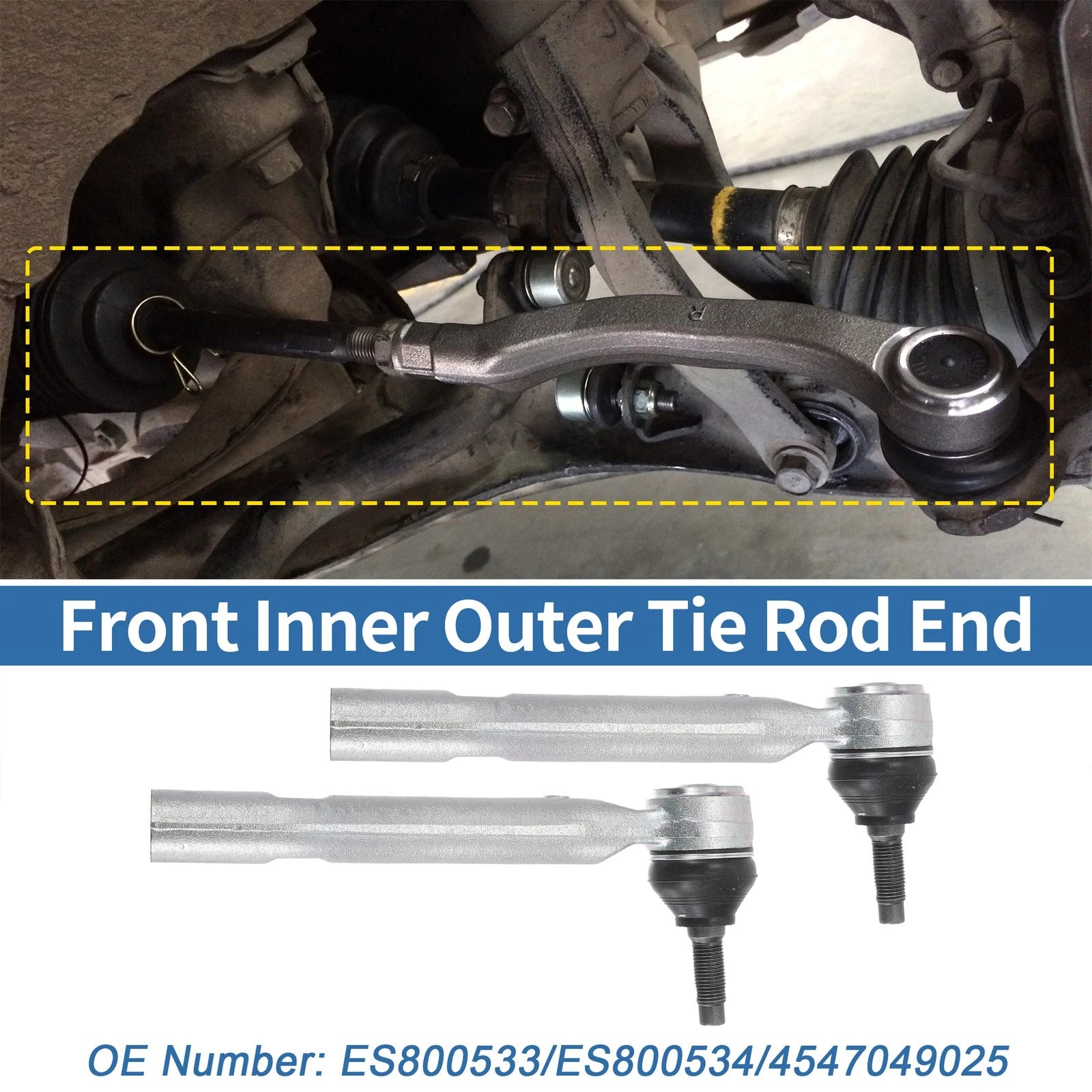 2pcs Front Outer Tie Rod End Links for Lexus RX350 RX450h (2007–2022) No. ES800533/ES800534