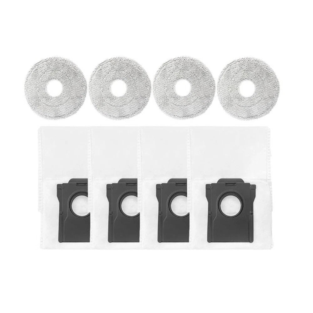 Set of 4 Mop Pads and 4 Dust Bags for Dreame Mova E40 (2020–2023)