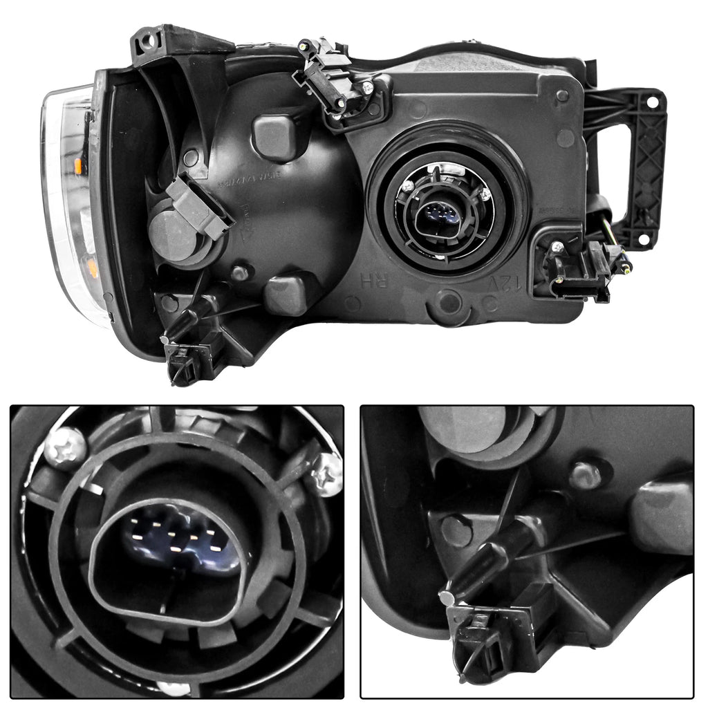 Chrome Housing Amber Corner Headlights for Dodge Ram 1500 2500 3500 (2002-2005)