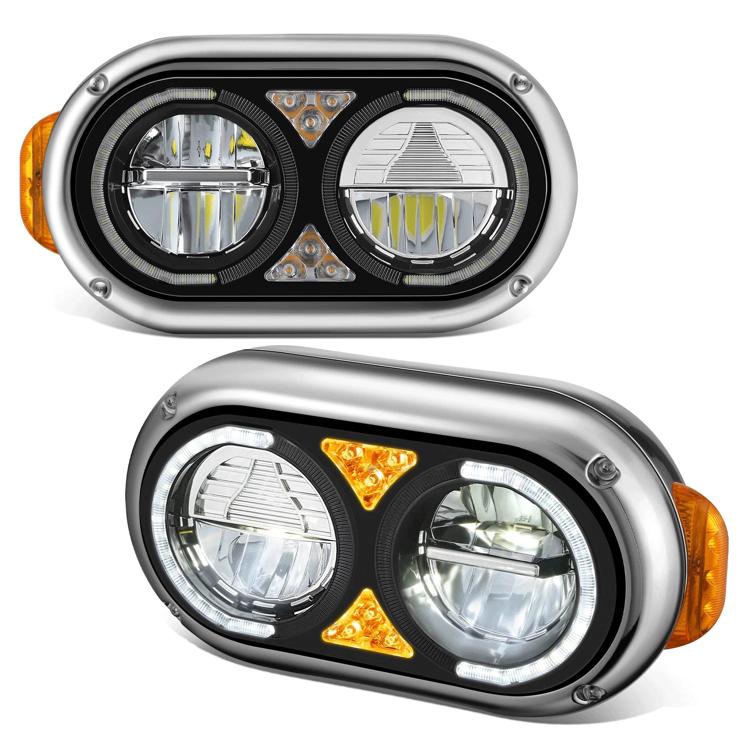 Full LED Reflector Conversion Headlights for Peterbilt 359 379 (1981–2021)