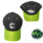 Cummins Gray Baseball Hat with Bright Safety Yellow Bill for Trucks