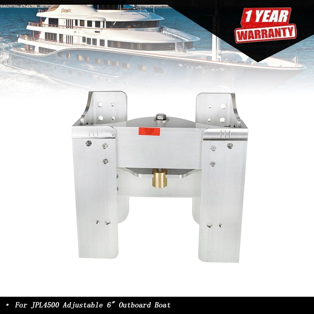 Adjustable Jack Plate for Outboard Boat (6" Polished Aluminum)