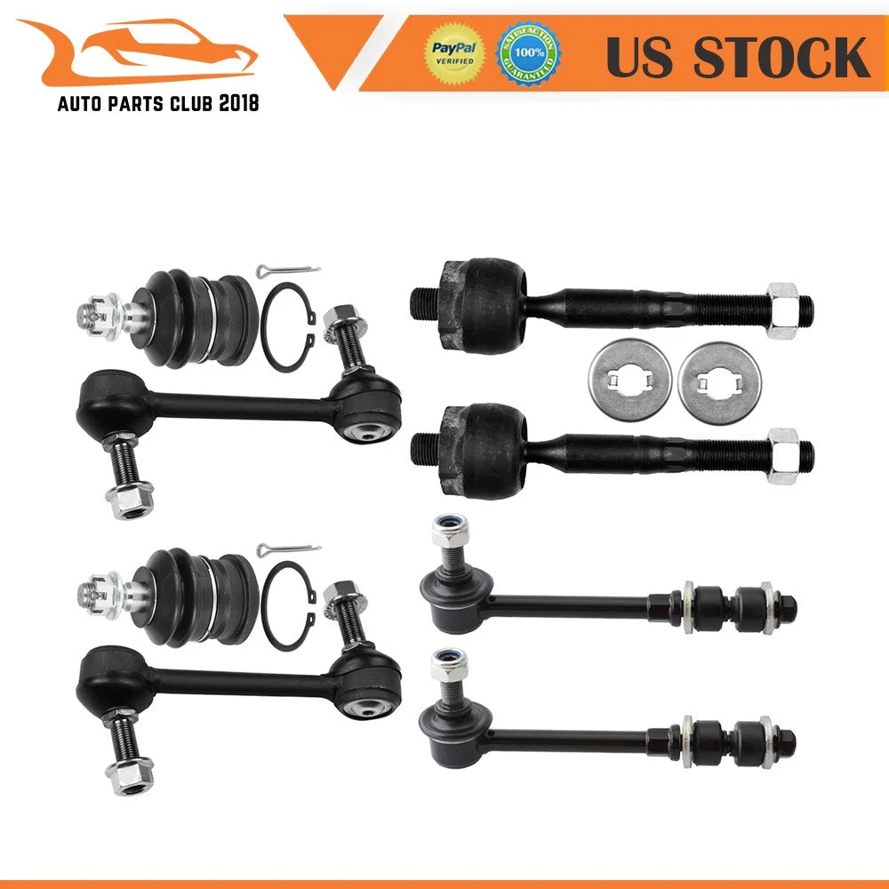 8pcs Front Upper Ball Joints Tie Rod End Sway Bar for Toyota Sequoia (2001–2007)