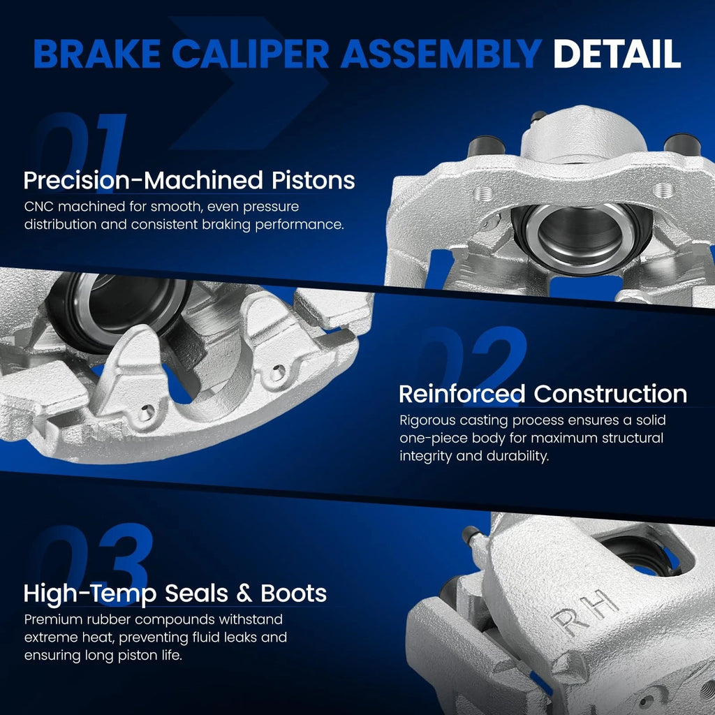 2x Front Left Right Disc Brake Calipers with Bracket for Volvo V50 (2005-2007)