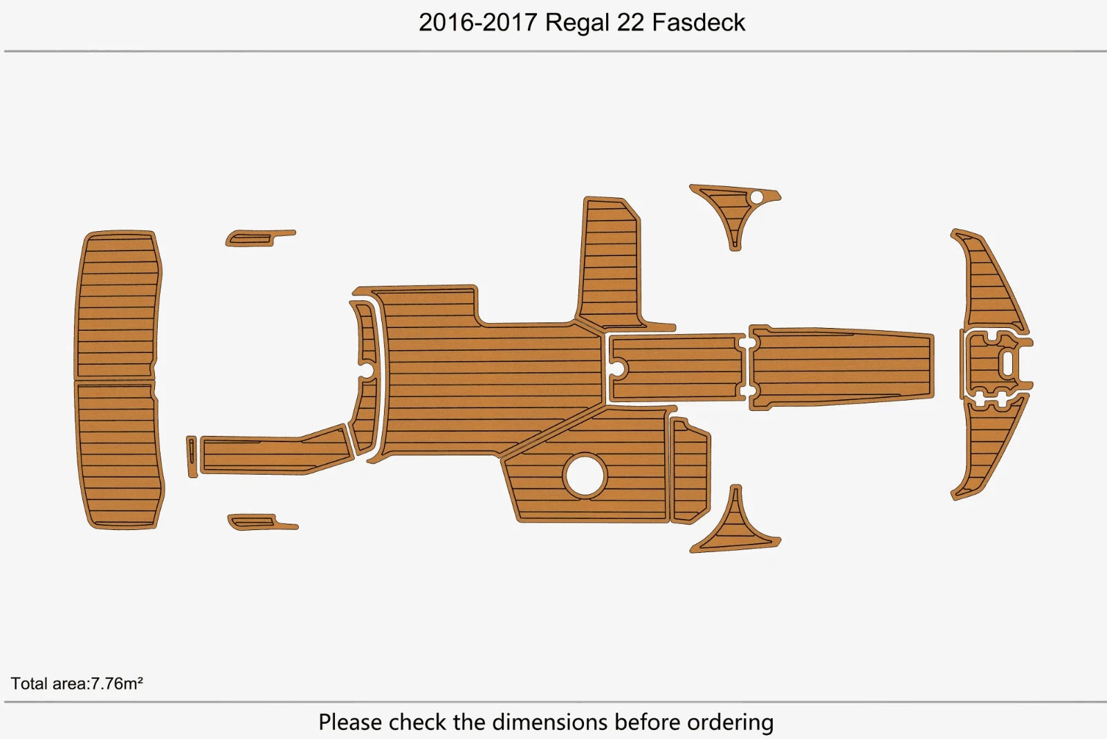 EVA Pads for Regal 22 Fasdeck (2016) - Teak Deck Faux Flooring Mat
