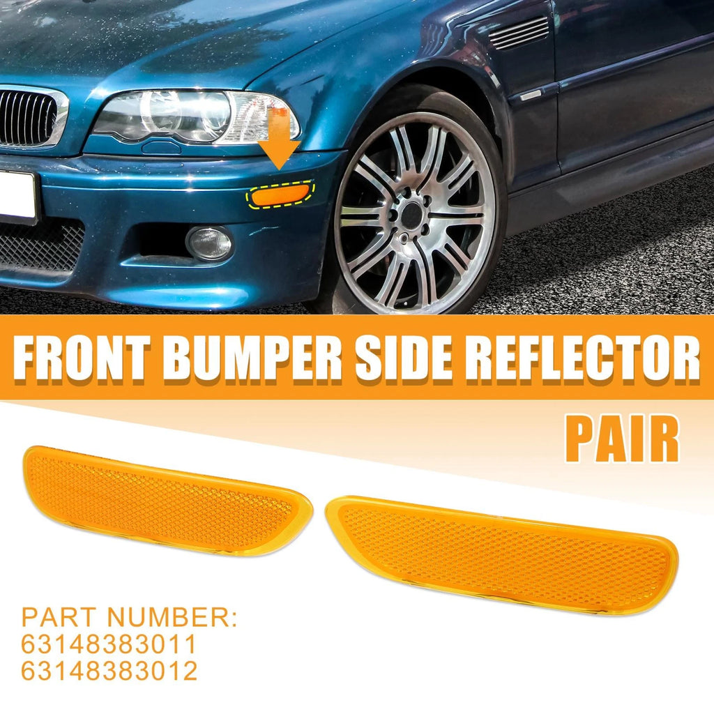 Pair Front Bumper Reflector Side Marker for BMW 325Ci 330Ci 328Ci (2001–2006)