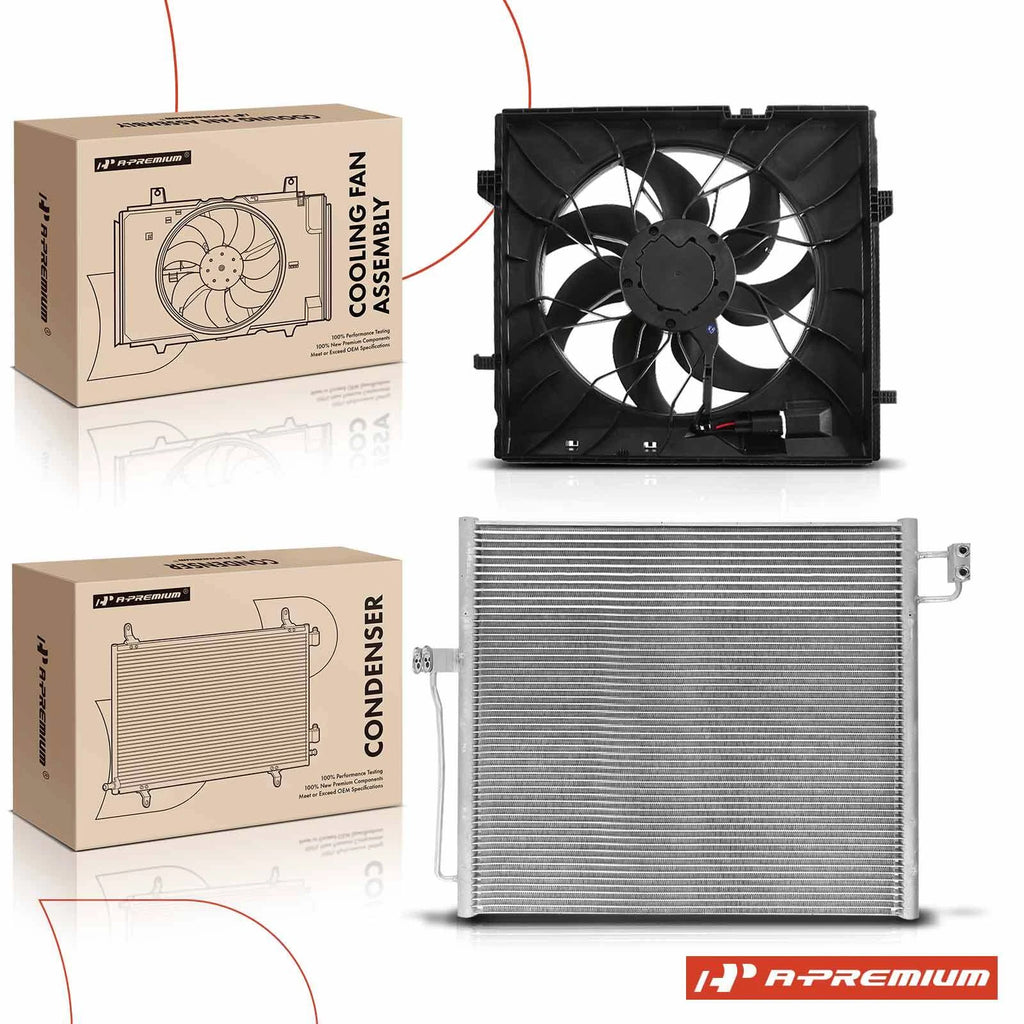 AC condenser and cooling fan assembly kit for Mercedes-Benz GL350 GLE43 AMG (2016–2019)