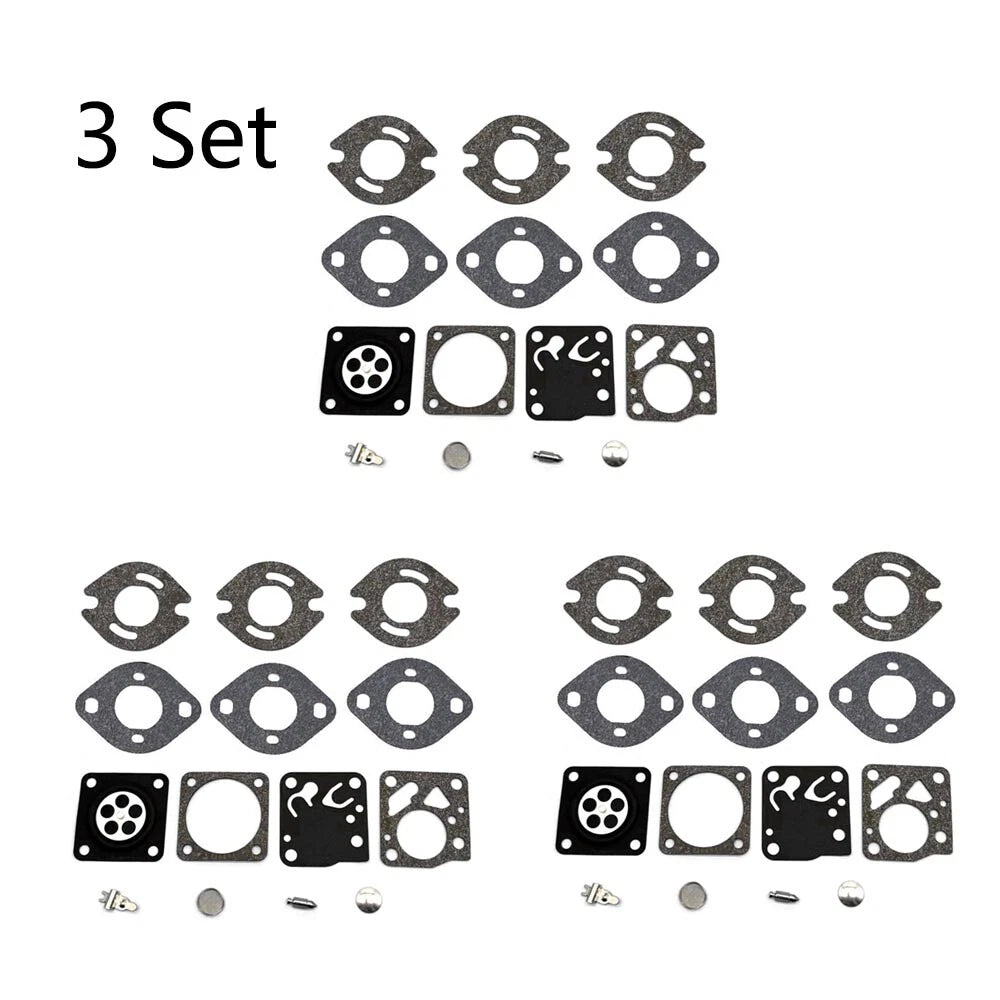 Set of 3 Carburetor Gasket Kits for Tecumseh TC200 TC300 Tillotson RK21 HU