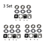 Set of 3 Carburetor Gasket Kits for Tecumseh TC200 TC300 Tillotson RK21 HU