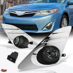 Set of 2 Smoked Lens Fog Lights with Switch & Chrome Bezel for Camry (2012–2014)