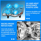 Set of 2 Headlights for Dodge Grand Caravan (2011–2019) & Chrysler Town & Country (2008–2016)