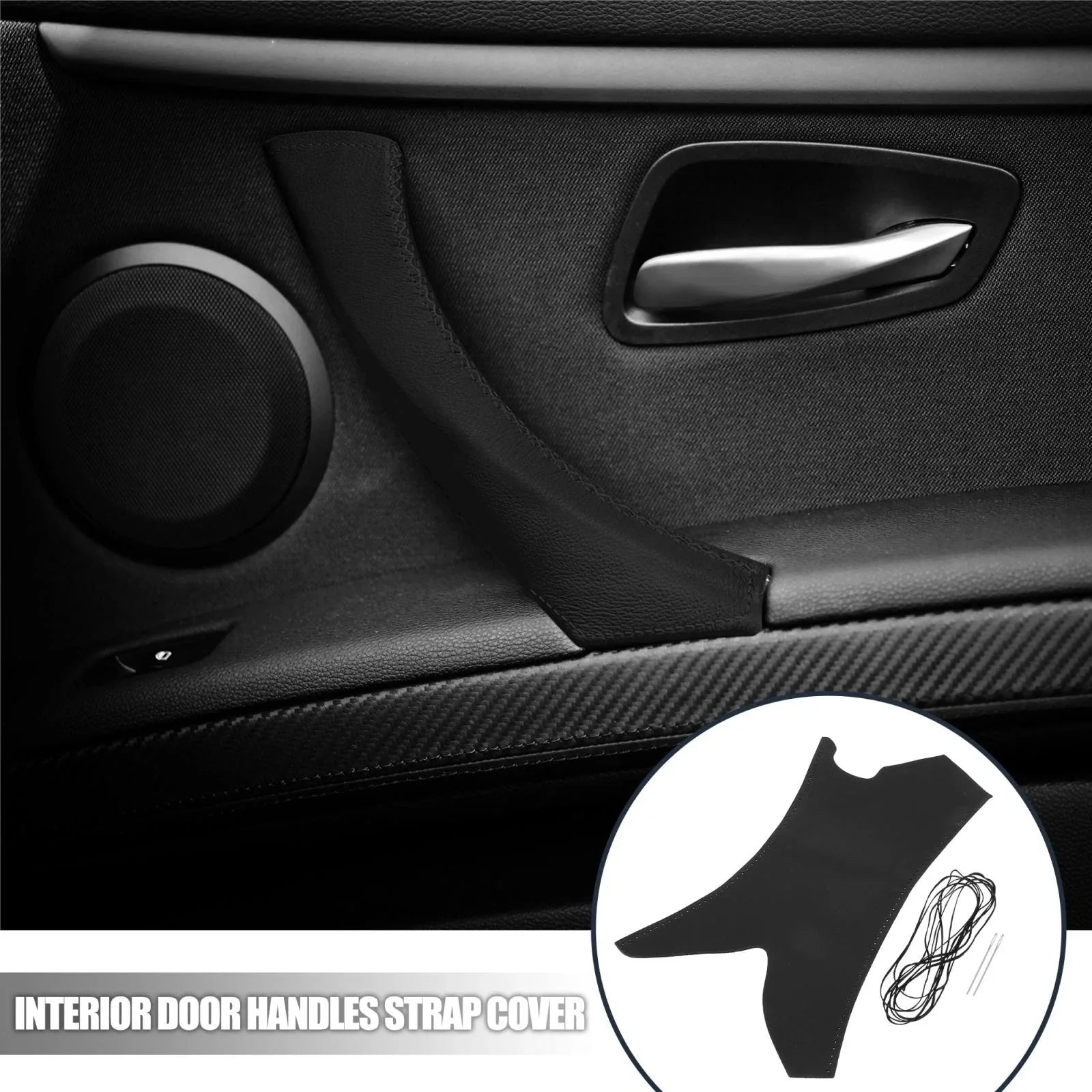 Interior Door Handles Strap Cover Hand Sewing Front Rear Right for BMW 3 Series