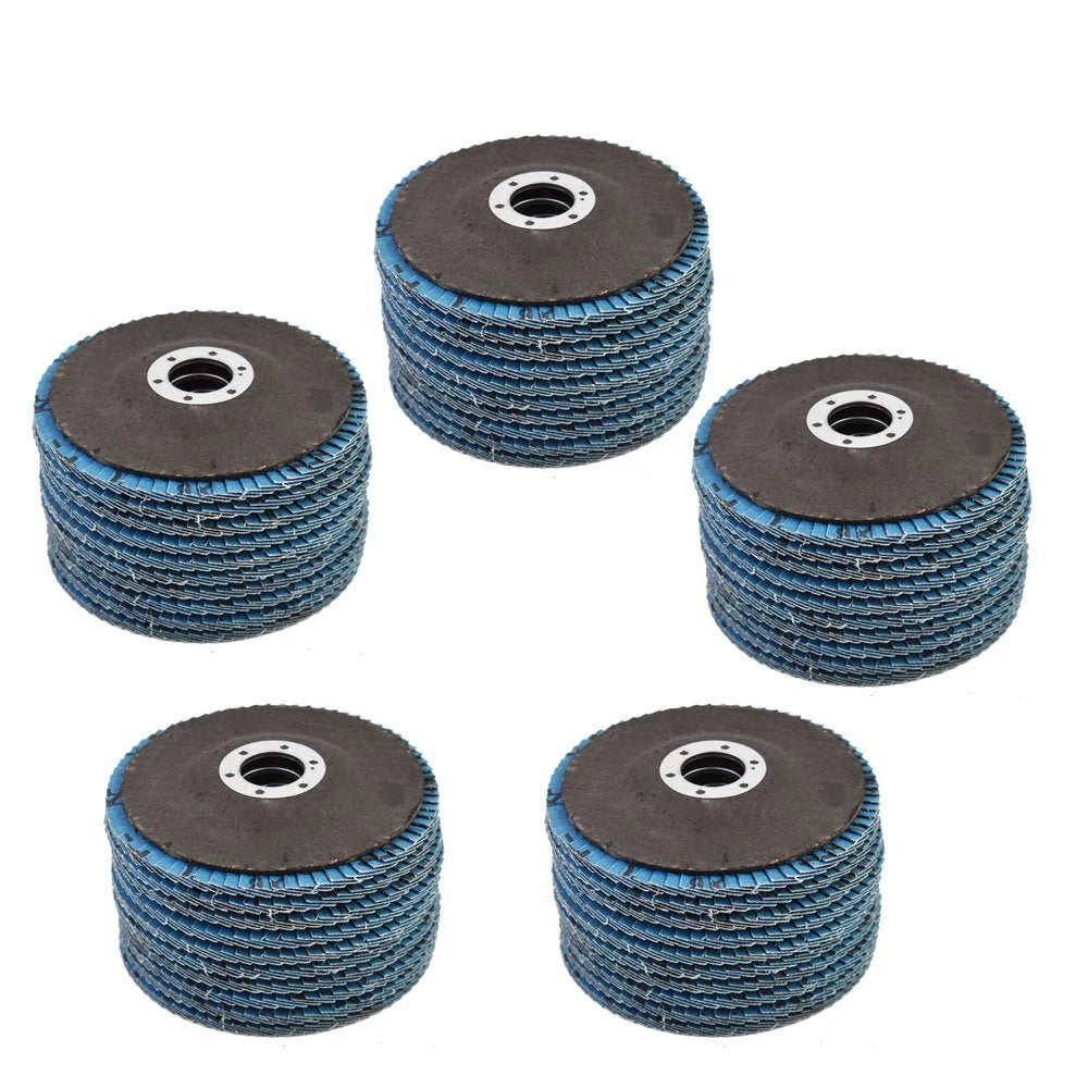 Set of 100 Zirconia Flap Discs 4-1/2" x 7/8" 60 Grit