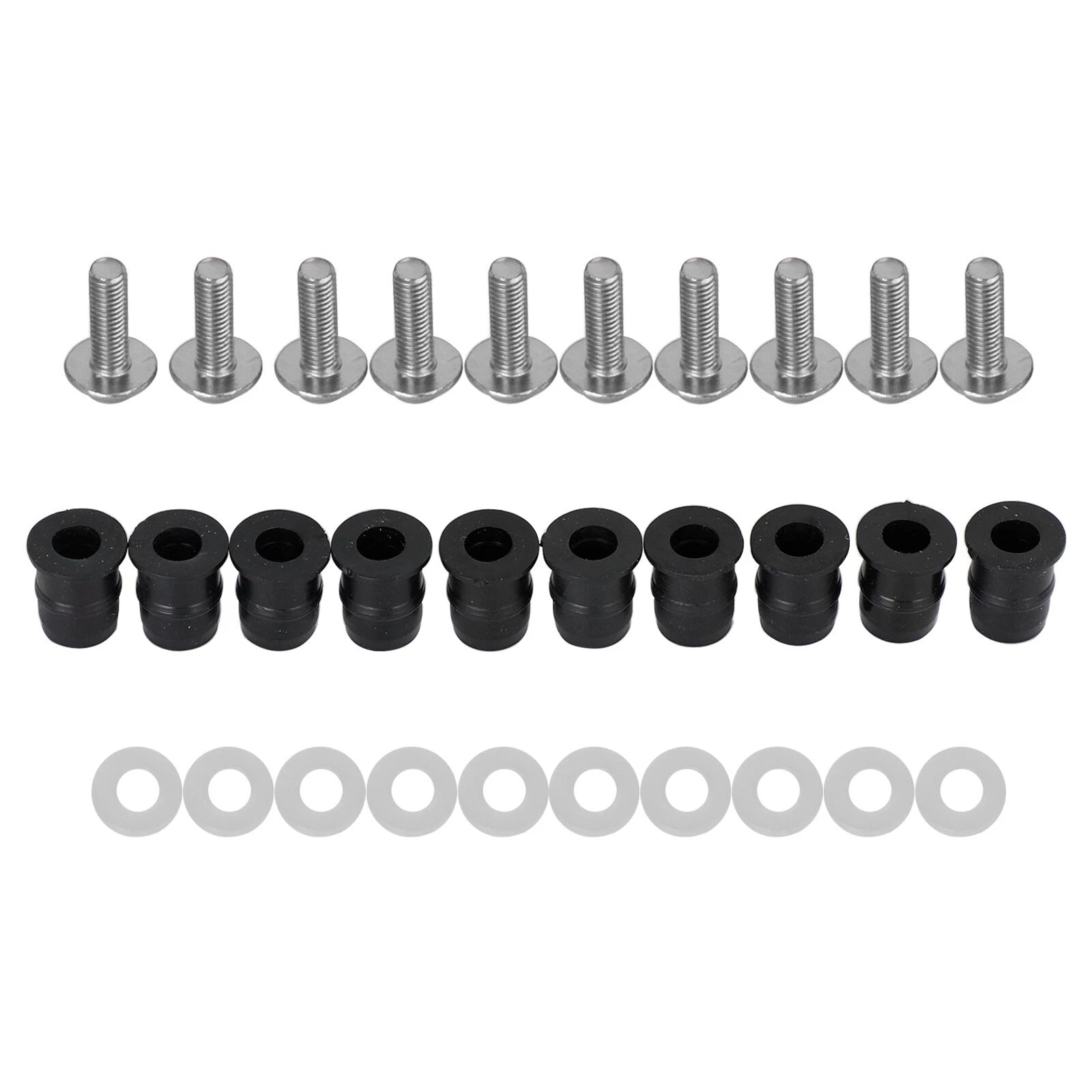 10x Aluminum M5x16mm Screen Bolts Rubber Well Nuts for Yamaha