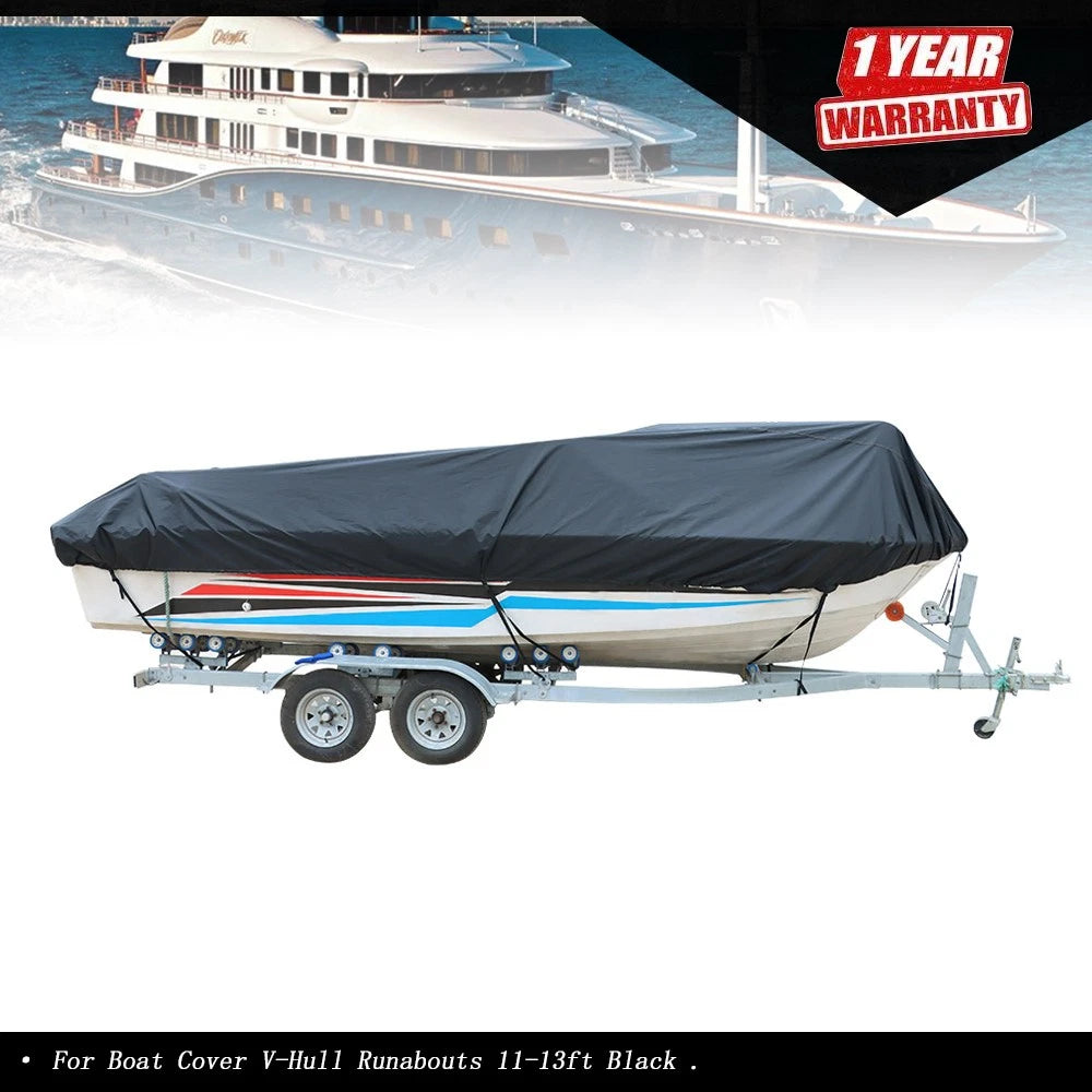 Boat Cover for V-Hull Runabouts 11-13ft (Waterproof, 420D)