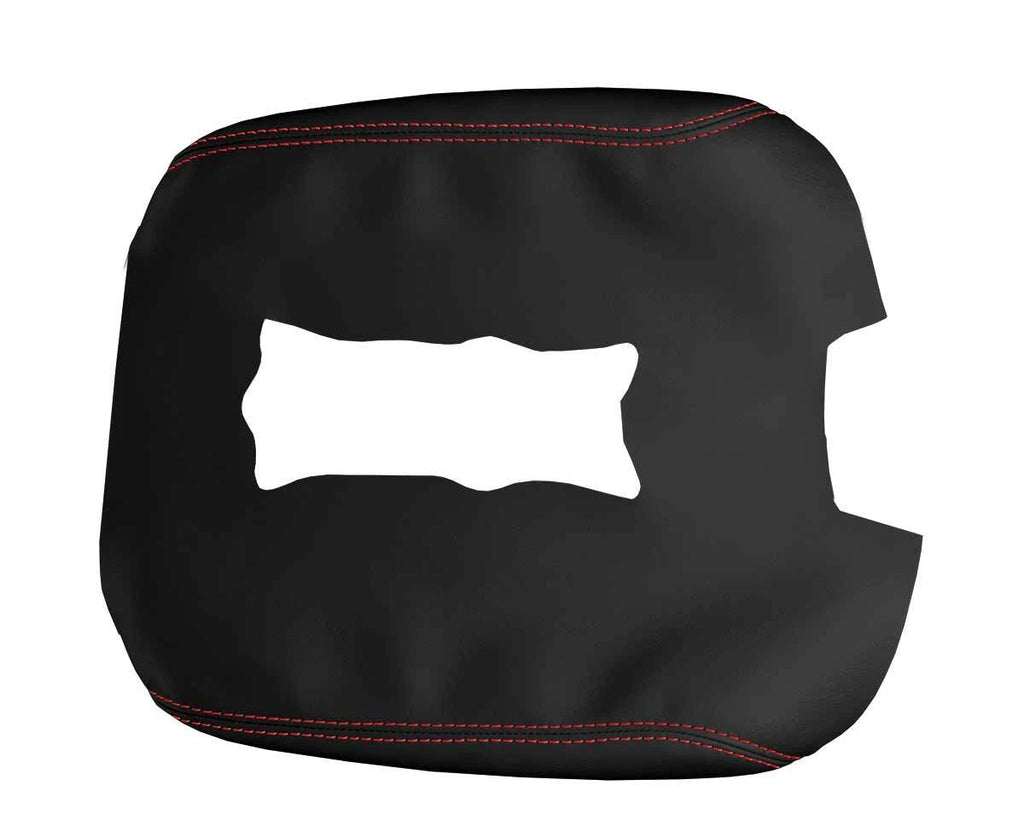Leather Console Lid Armrest Cover for Chevrolet Tahoe (2016–2019) Red Stitch