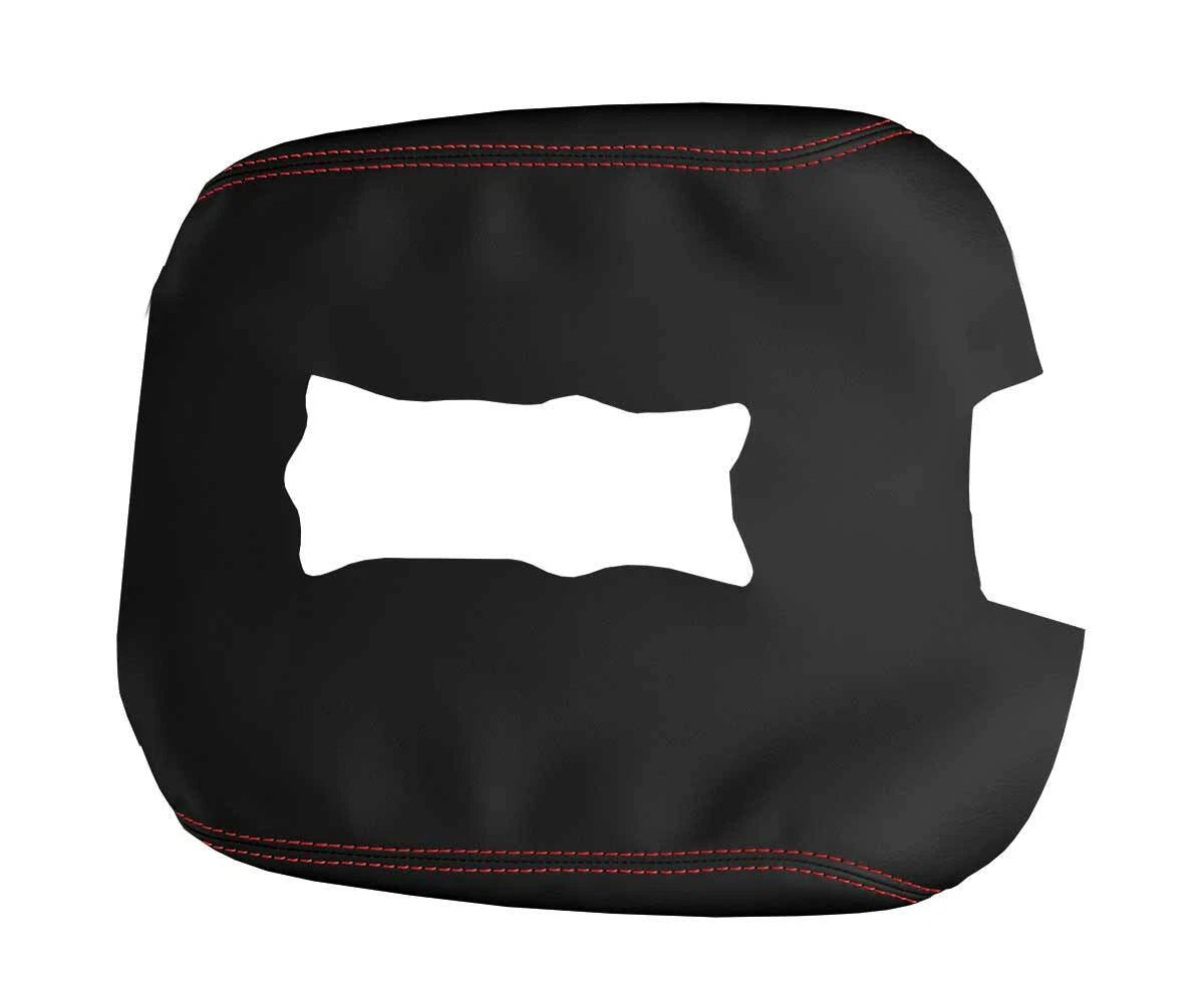 Leather Console Lid Armrest Cover for Chevrolet Tahoe (2016–2019) Red Stitch