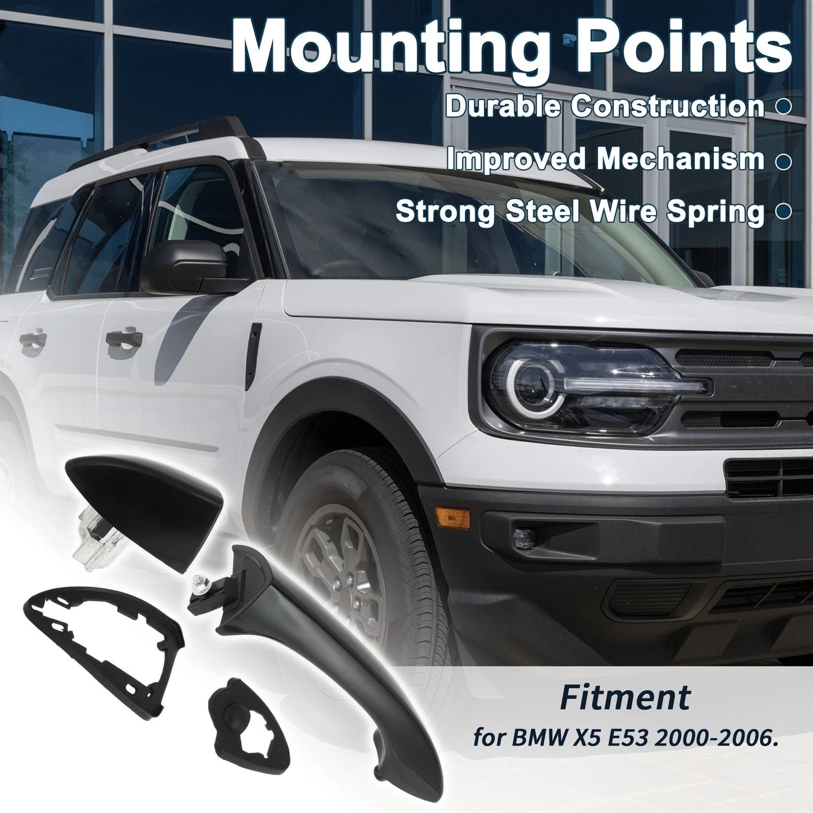 Front Right Exterior Door Handle for BMW X5 E53 (2000–2006) No. 51218257738 Black