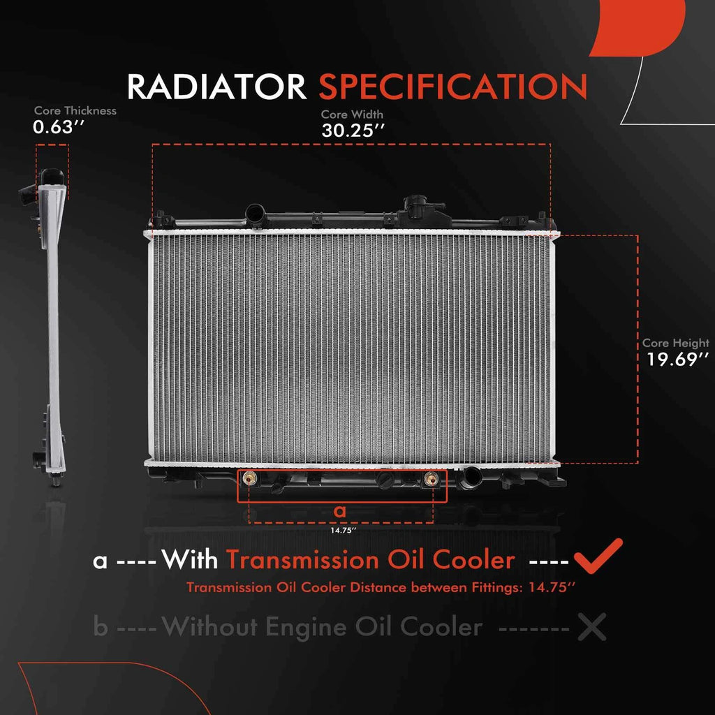 Radiator with Oil Cooler for Honda Pilot (2003–2004) Acura MDX (2001–2002)