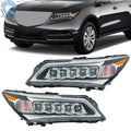 Set of 2 LED Chrome Headlights for Acura MDX (2014–2016)