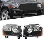 Set of 2 Black Headlights for Jeep Grand Cherokee (2008â2010)