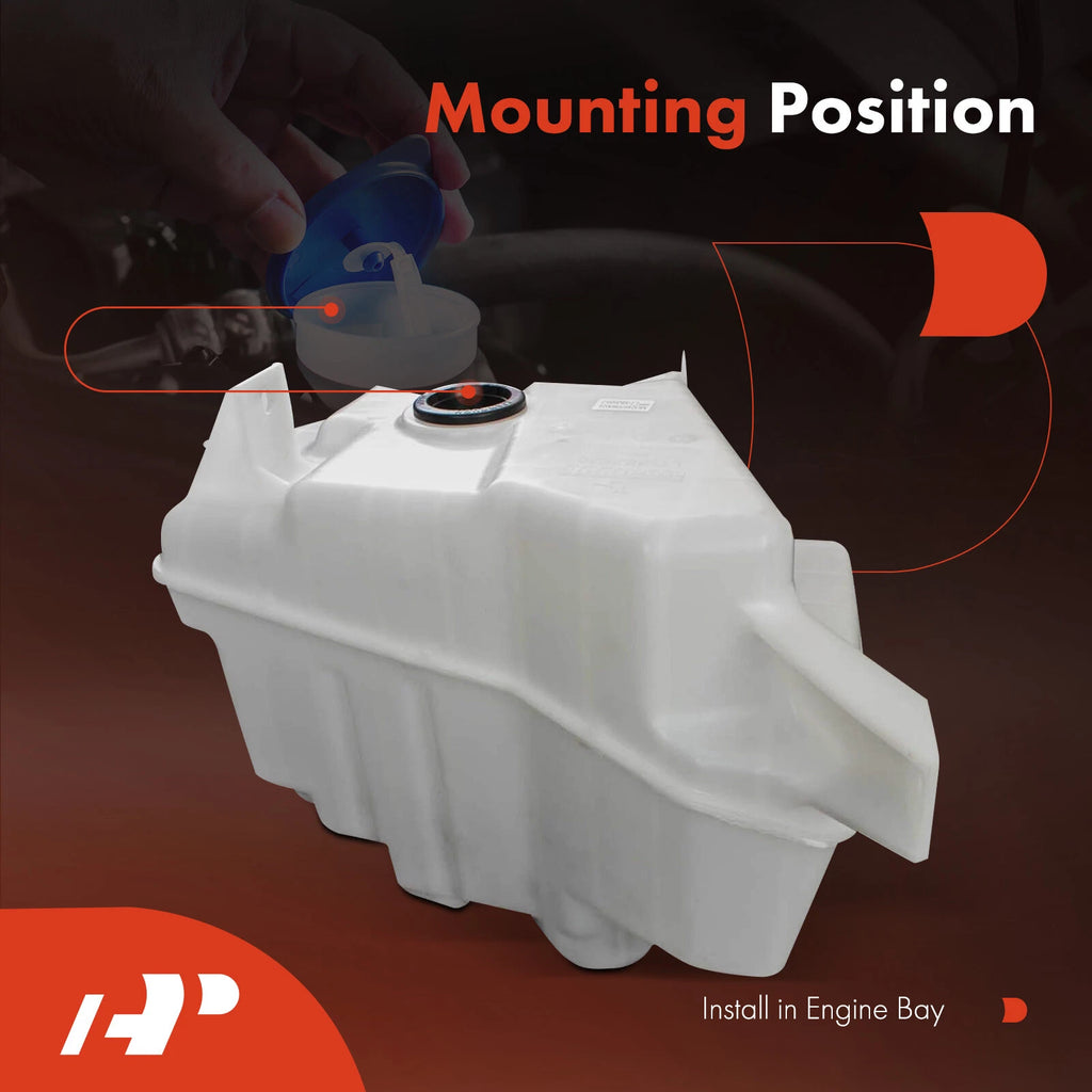 Windshield Washer Reservoir with Cap, Pump & Sensor for Subaru Legacy