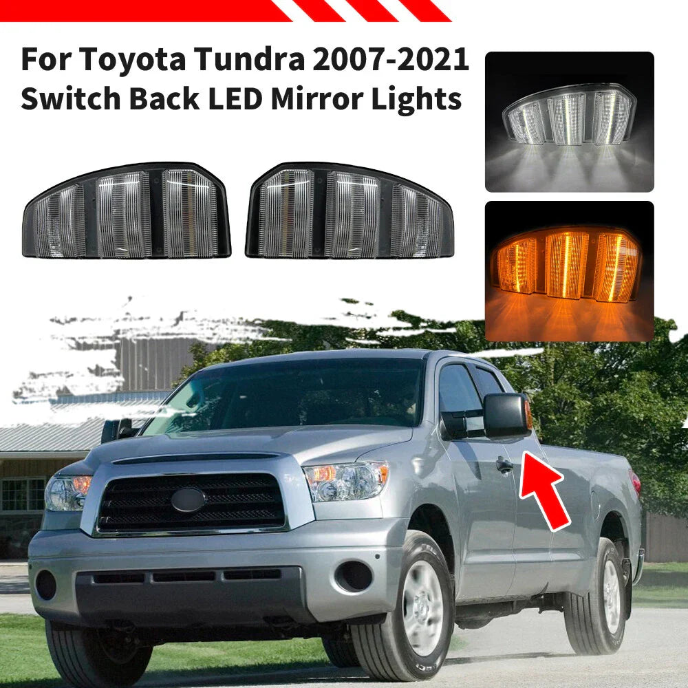 Clear LED Side Towing Mirror Turn Signal Light for Toyota Tundra (2007–2021)