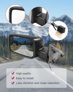 Pair Power Heated Mirrors with Puddle Light Signal for Dodge Ram 1500 (2009–2017)