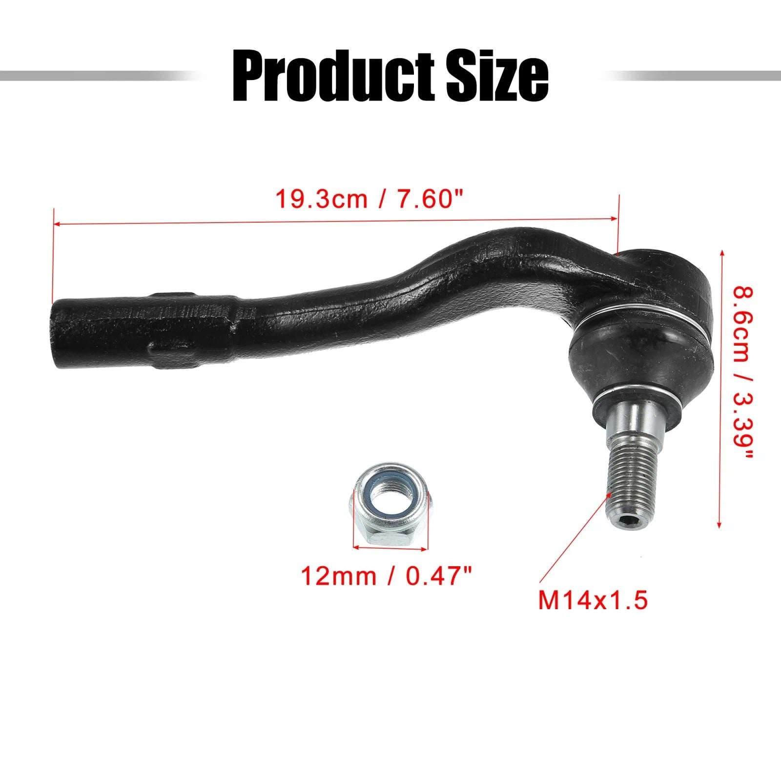 2pcs Front Outer Tie Rod End ES80687 ES80688 for Mercedes-Benz C230 C240 C280 (2000–2007)