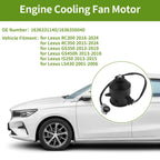 Radiator Fan Motor for Lexus RC300 (2016-2024) 1 x Motor